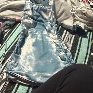 Blue a white body con dresss